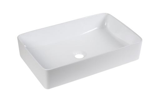 Раковина из сантехнического фарфора MILLEAU MIEL MU7060C-GW 60х37 накладная цвет белый глянцевый без отверстий под смеситель