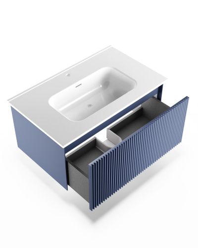 Тумба под раковину La Fenice Terra FNC-01-TER-BG-80 79х45х35 подвесная цвет синий матовый