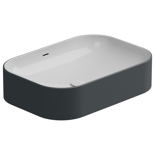 Раковина GSG Ceramic Design Easy 60см EALAVTP60BI000/028 накладная цвет белый/черный