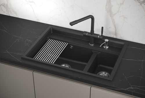 Кухонная мойка Granula Kitchen Space 7302, ЧЁРНЫЙ 73x51 цвет черный