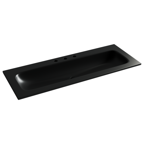 Раковина из сантехнического фарфора Ceramica Nova GRACE CN7024MB 121х46 накладная цвет черный матовый 3 отверстия под смеситель Раковина из сантехнического фарфора Ceramica Nova GRACE CN7024MB 121х46 накладная цвет черный матовый 3 отверстия под смеситель