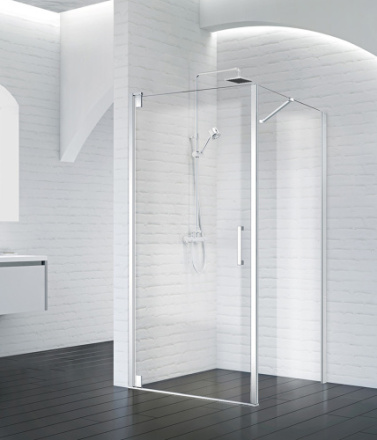 Душевой уголок BelBagno MARMI MARMI-AH-1-90/100-C-Cr стекло прозрачное 8 мм