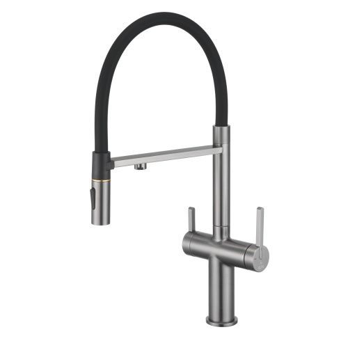 Смеситель для кухни Rose R458T на мойку оружейная сталь
