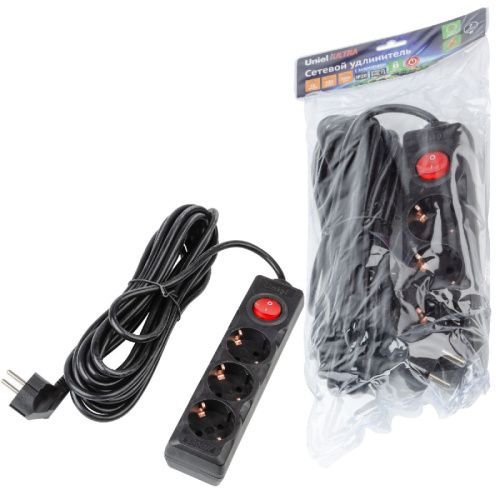 Удлинитель бытовой Uniel ULTRA (УЛТРА) S-GCU3-7B BLACK