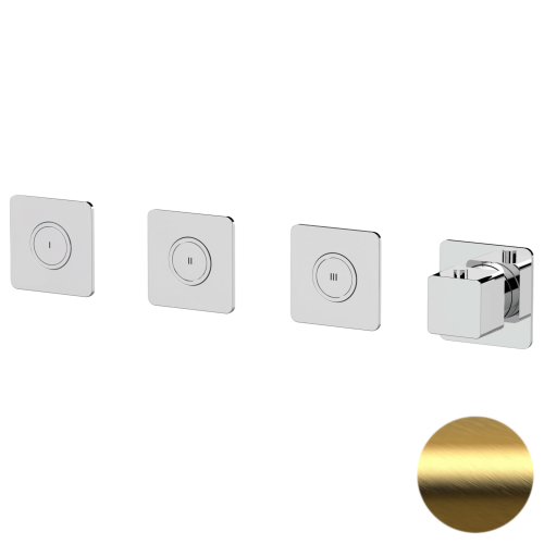 Смеситель для душа Remer Absolute AU99D3PKBBG встраиваемый в стену золото с термостатом