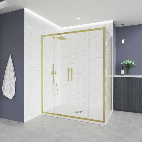 Душевой уголок Veconi Evo E4-SP-G-12090-01-C9 120х90 стекло прозрачное профиль золото без поддона