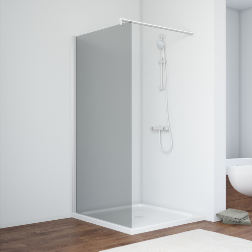 Душевая перегородка Vegas-Glass EAF TUR+NOVO EAF NOVO h2000 116 01 07 116х200 стекло тонированное профиль белый