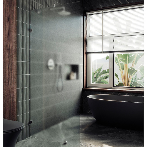 Душевая перегородка Maybah Glass MGD-270-4 99х195 стекло тонированное профиль хром глянцевый
