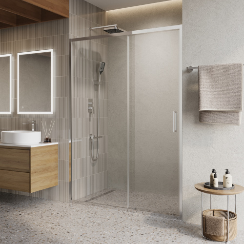 Душевая дверь BelBagno LUCE LUCE-BF-1-140-C-Cr 140х195 стекло прозрачное профиль хром