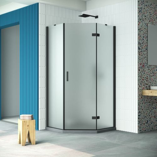 Душевой уголок Vegas-Glass AFA-Pen Retta AFA-Pen Retta 90 02М 10 R 90х90 стекло матовое профиль черный без поддона