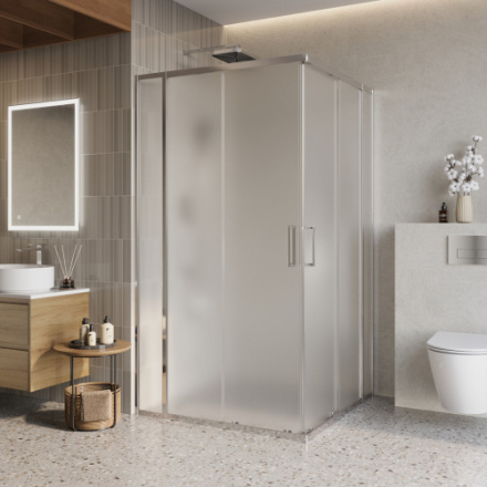 Душевой уголок BelBagno LUCE LUCE-A-22-90+20-P-Cr 110х110 стекло рифленое профиль хром глянцевый без поддона