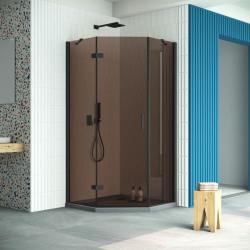 Душевой уголок Vegas-Glass AFA-Pen Retta AFA-Pen Retta 90 02М 05 L 90х90 стекло тонированное профиль черный без поддона