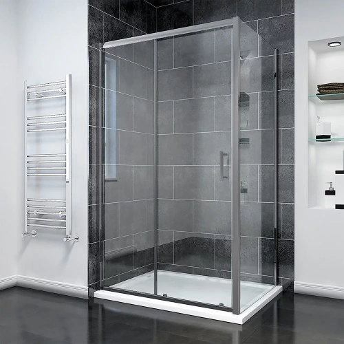 Душевой уголок Veconi Rovigo RV055GM-150100-01-C8 150х100 стекло прозрачное профиль оружейная сталь без поддона