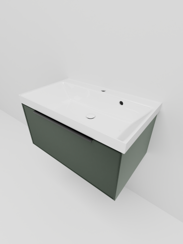 Тумба с раковиной La Fenice SIMPLA NFNC-01-SIM-G-80-3-80 81х36х47 подвесная цвет серо-зеленый
