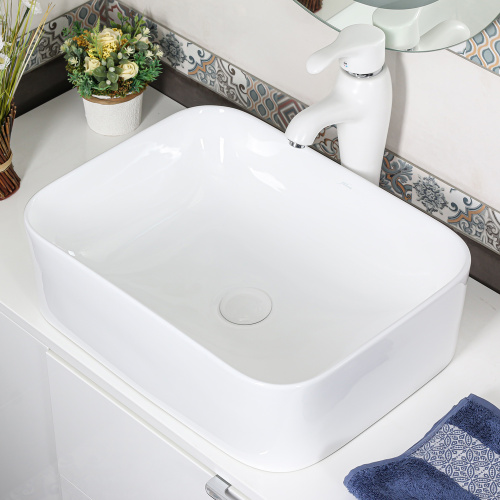 Раковина из сантехнического фарфора Melana 320362A-805 51х38 накладная цвет белый без отверстий под смеситель