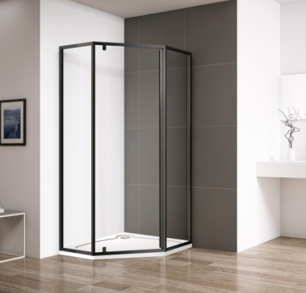 Душевой уголок Cezares ECO ECO-O-P-1-90-C-NERO 90х90 стекло прозрачное 6 мм