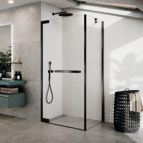 Душевой уголок Novellini N180 N180G100-1N 100х100 стекло прозрачное профиль черный без поддона