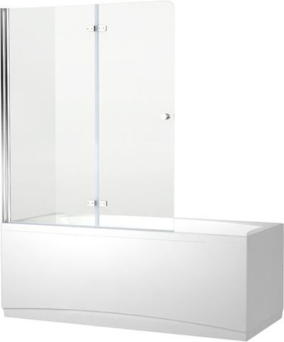 Душевая шторка на ванну Aquanet Beta NF6222-hinge 120х140 стекло прозрачное профиль хром глянцевый