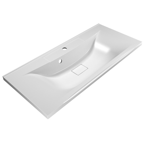 Раковина из искусственного камня BelBagno BB1000/445-LV-MR-PR 100х45 накладная цвет белый
