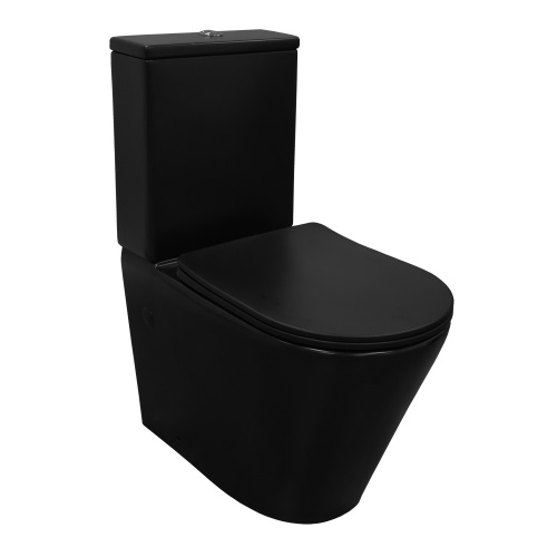 Унитаз-компакт Azario Black Queen AZ-8380 напольный с бачком