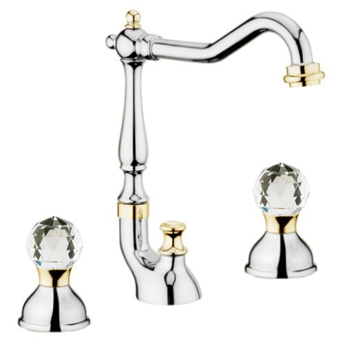 Смеситель Webert Karenina KA750202017 на раковину хром/золото