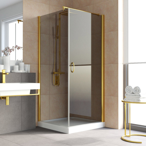 Душевой уголок Vegas-Glass EP-Fis LUX EP-Fis LUX 80*110 9 7 R 80х110 стекло тонированное профиль золото глянцевое