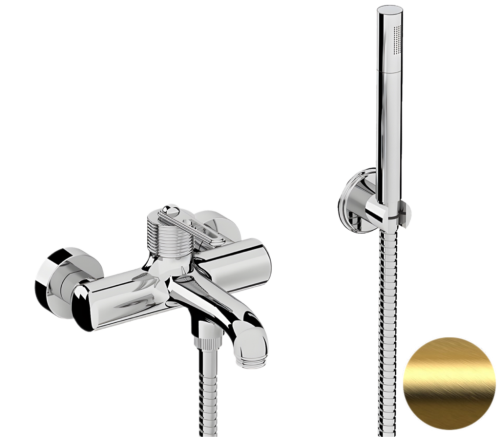 Смеситель для ванны Daniel Brooklyn BY610DP настенный брашированное золото без термостата