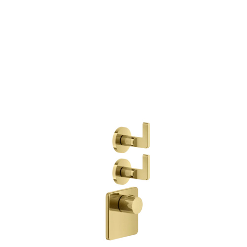 Смеситель для душа Gessi Inciso 58214#246 встраиваемый в стену золото с термостатом (внешняя часть)