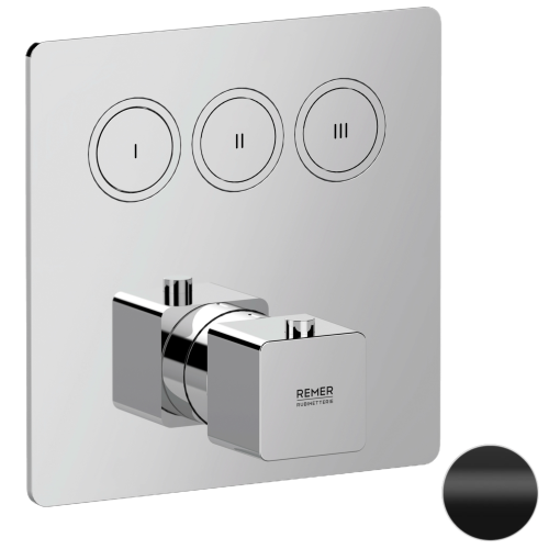 Смеситель для душа Remer Absolute AU99D3KBNO встраиваемый в стену черный с термостатом