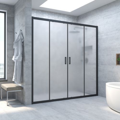 Душевая дверь Vegas-Glass Z2P TUR+NOVO Z2P NOVO h2000 180 02М 10 180х200 стекло матовое профиль черный