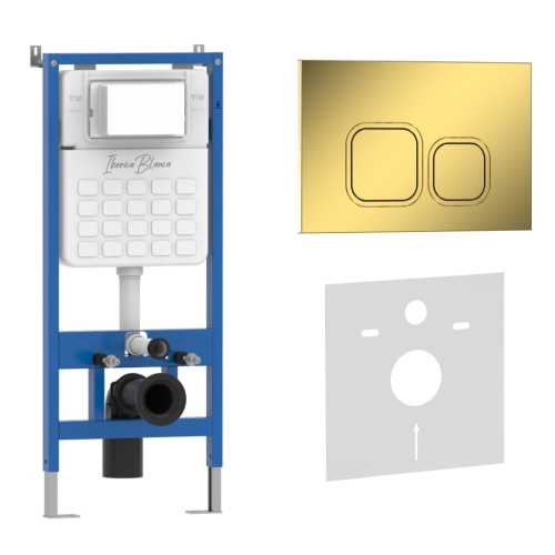 Комплект сантехническая инсталляция с клавишей смыва Iberica Blanca ESTI-Q IB001.836