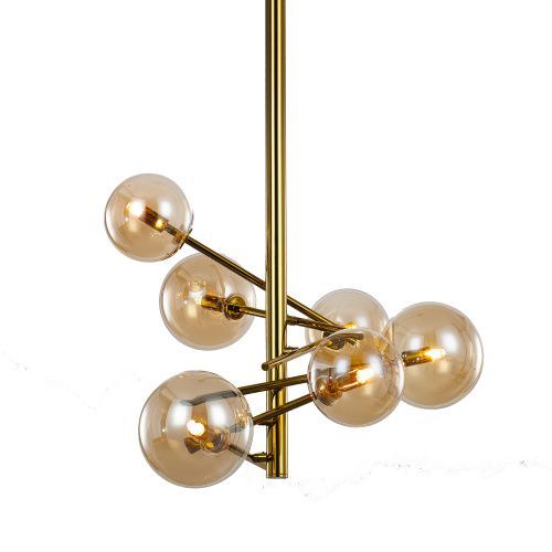 Люстра на штанге Delight Collection Globe Mobile (Глобе Мобиле) MX19009070-6B gold