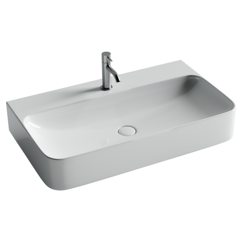 Раковина из сантехнического фарфора Ceramica Nova AURA CN2006 80х47 подвесная цвет белый
