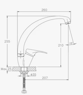Смеситель для кухни D-Lin D150422-C на мойку белый - фото 2