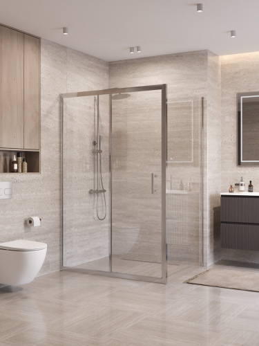 Душевой уголок BelBagno UNO-195 UNO-195-AH-1-130/90-C-Cr 130х90 стекло прозрачное профиль хром без поддона