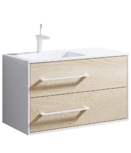 Тумба под раковину Aqwella Y Mai.01.09/L 92х45х53 подвесная цвет белый/коричневый