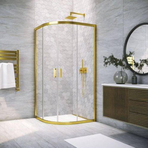 Душевой уголок Vegas-Glass ZS TUR+NOVO ZS TUR NOVO 90 09 crystalvision 90х90 стекло прозрачное профиль золото без поддона