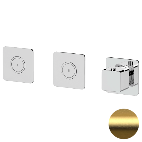 Смеситель для душа Remer Absolute AU99D2PKBBG встраиваемый в стену золото с термостатом