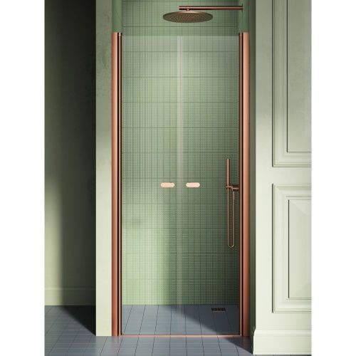 Душевая дверь New Trendy NEW SOLEO Copper brushed D-0495A 90х195 стекло прозрачное профиль медь брашированная