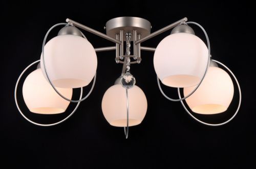 Люстра потолочная Natali Kovaltseva SPHERE II (СПХЕРЕ ИИ) SPHERE II 81051-5C SATIN NICKEL