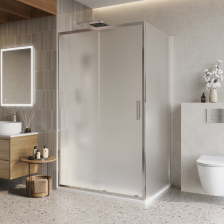 Душевой уголок BelBagno LUCE LUCE-AH-1-120/90-P-Cr 120х90 стекло рифленое профиль хром глянцевый без поддона