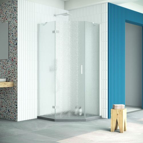 Душевой уголок Vegas-Glass AFA-Pen Retta AFA-Pen Retta 90 01 02 L 90х90 стекло рифленое профиль белый без поддона