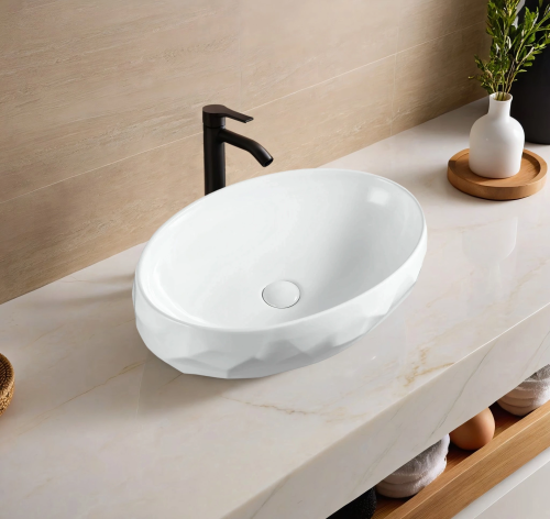 Раковина Gid Lago 60 см 51241 накладная цвет белый