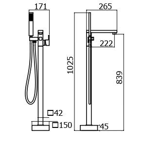 Смеситель Mariner Quadra QUA0090-CR напольный хром - фото 2