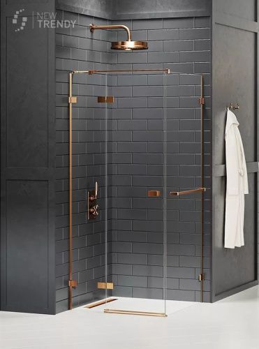Душевой уголок New Trendy AVEXA Copper brushed EXK-3627 110х100 стекло прозрачное профиль медь без поддона