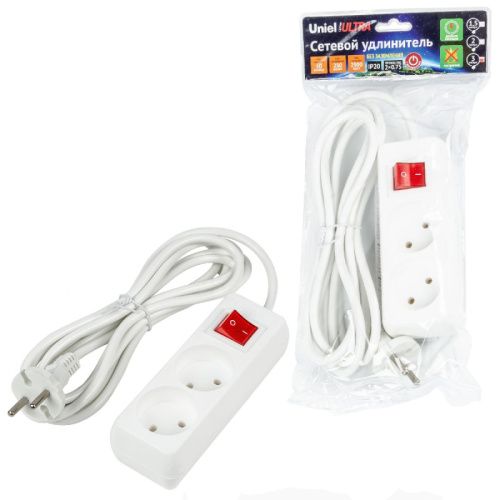 Удлинитель бытовой Uniel ULTRA (УЛТРА) S-CU2-3B WHITE