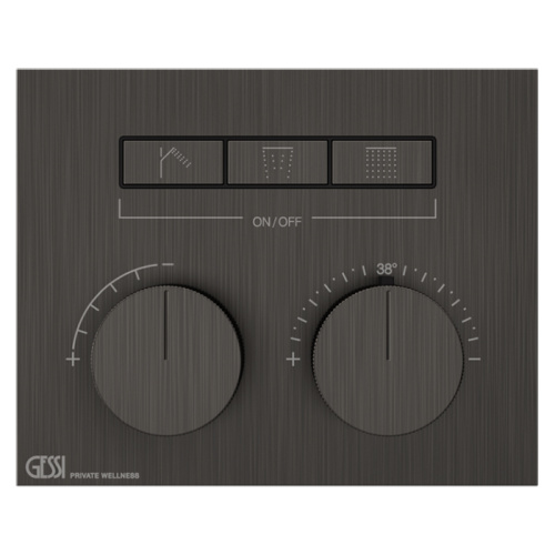 Смеситель для душа Gessi Hi-Fi 63006#707 встраиваемый в стену черный с термостатом (внешняя часть)