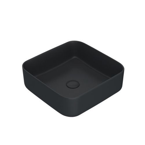Раковина керамическая IDDIS Bridge BRIBM04i27 39х39 накладная цвет черный без отверстий под смеситель
