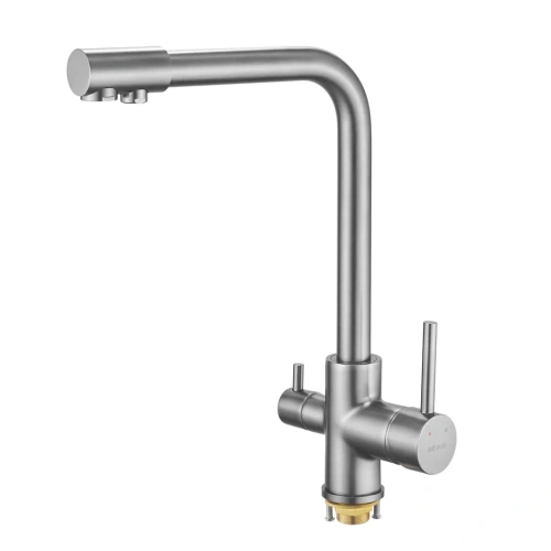 Смеситель для кухни Shevanik S328T на мойку оружейная сталь
