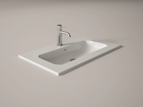 Раковина керамическая Visobath Idea 76698 80х48 встраиваемая цвет белый глянцевый 1 отверстие под смеситель